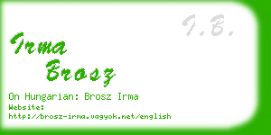 irma brosz business card